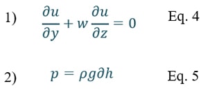 assumptions for Navier  Strokes equation 1, for a 1D flow